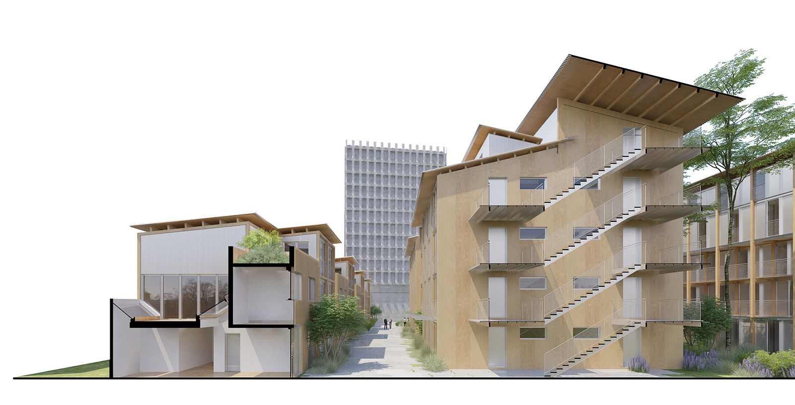 巴黎街角的诗意栖息 | 木质连廊赋予老城区新生-14