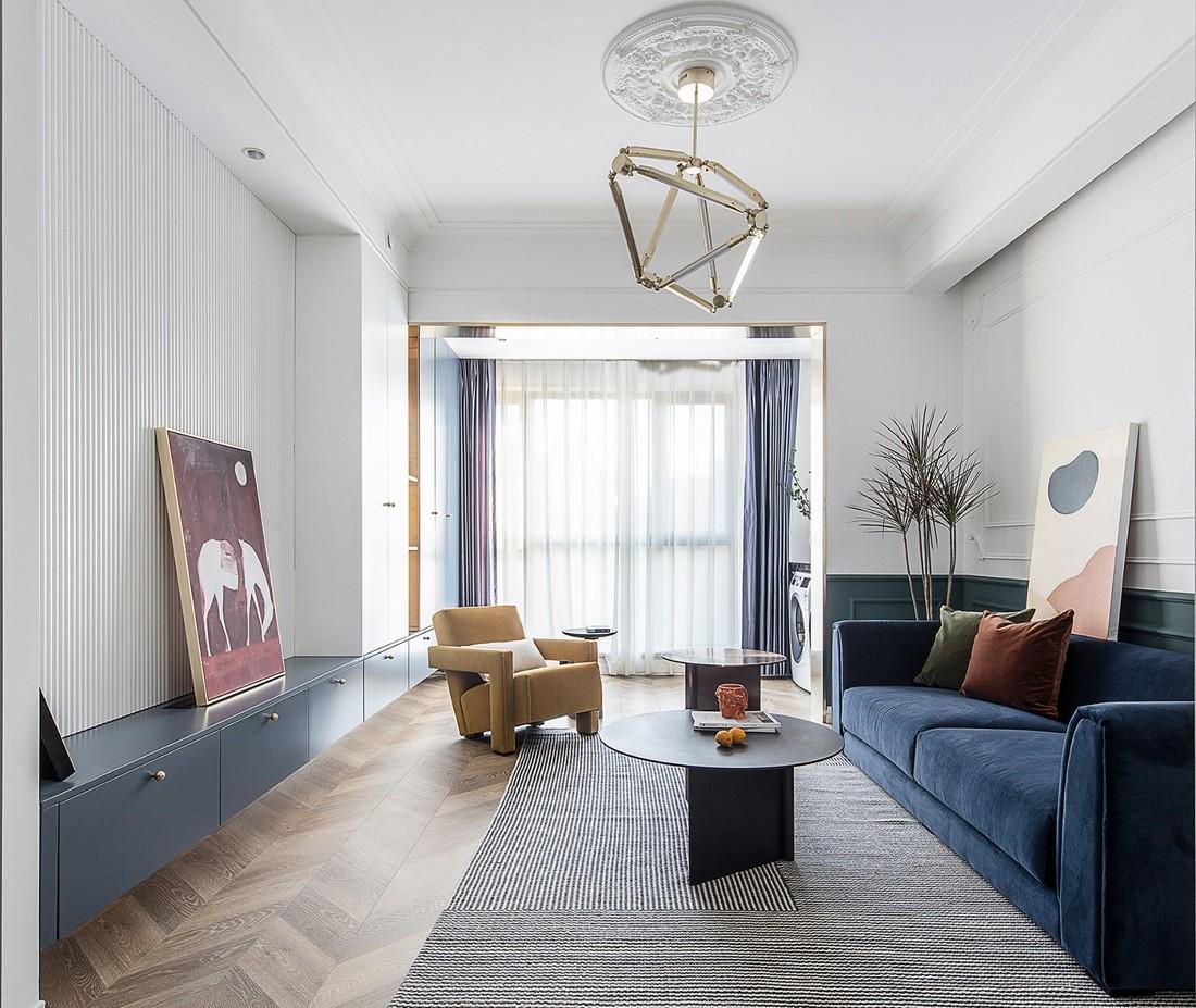 深白设计丨平层北欧风，一半骄阳一半幽蓝的冰雪季柔软时光-2