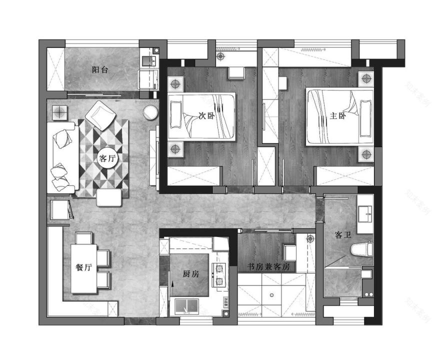 北欧简美混搭,释放空间活力-2