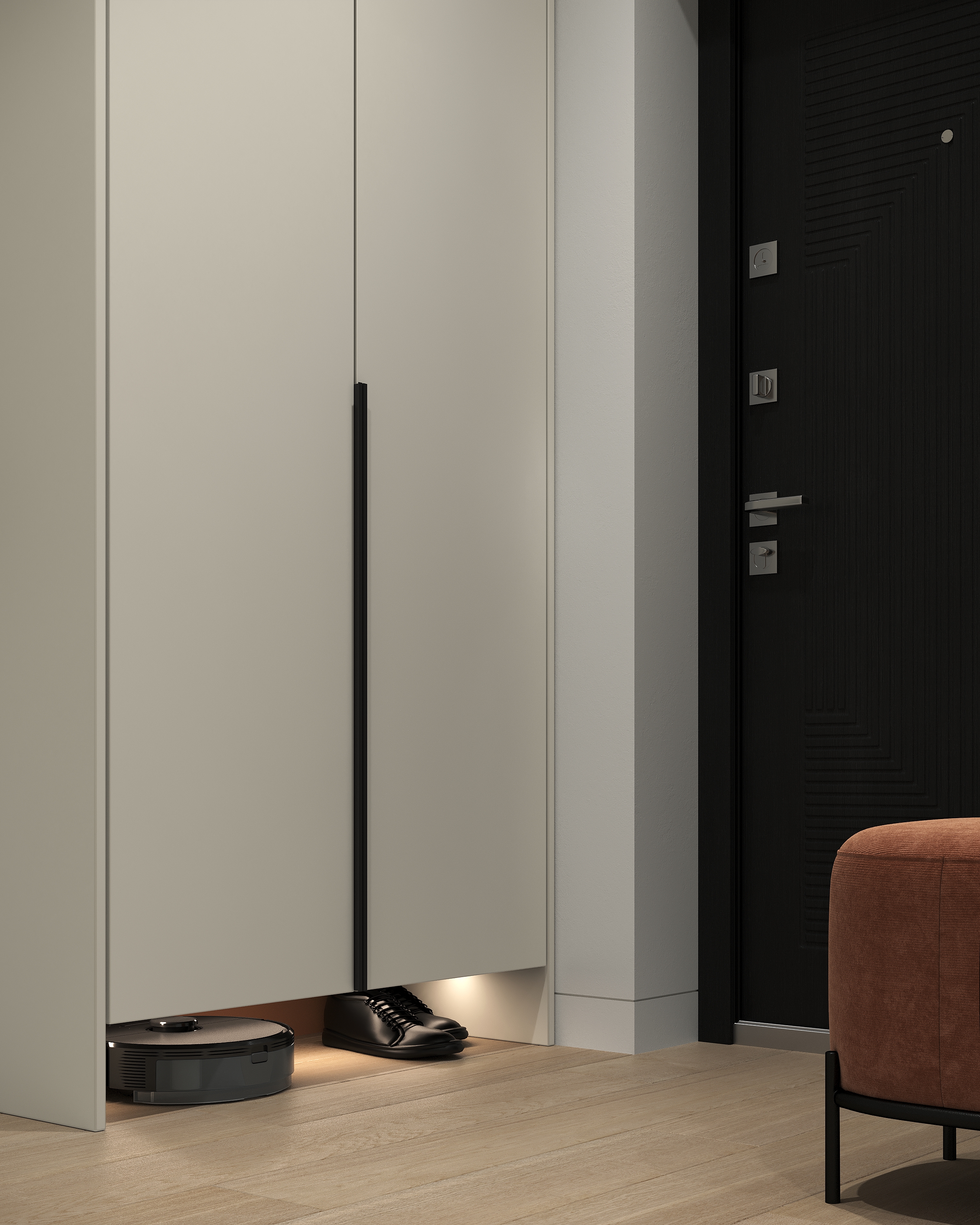 Modern apartment with a terracotta accent-10