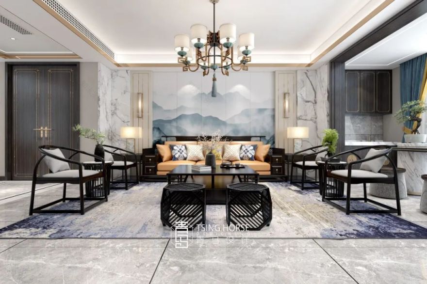 湾流新中式雅居,200㎡空间清雅艺术焕新生-57