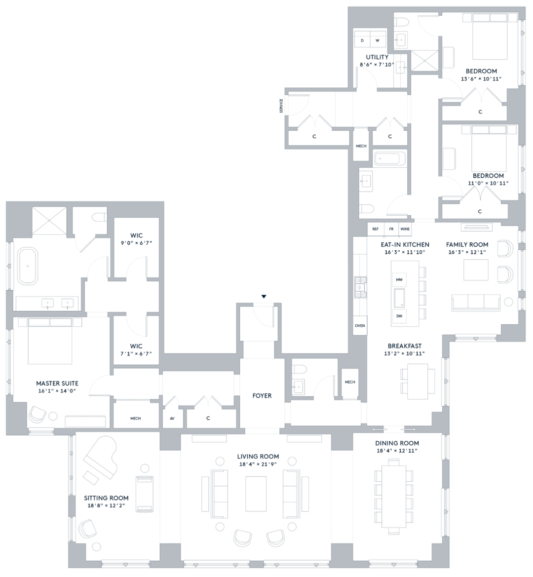 芝加哥豪华公寓 One Bennett Park 设计独特-71