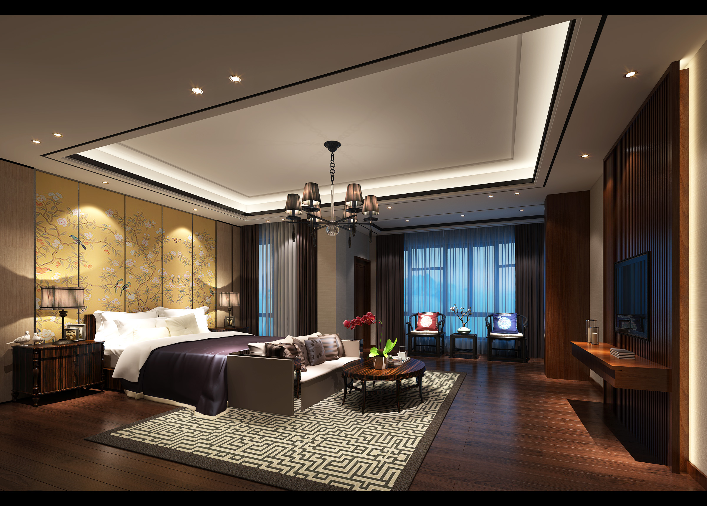 新中式 中式古典 奢华家装别墅样板房-12-22