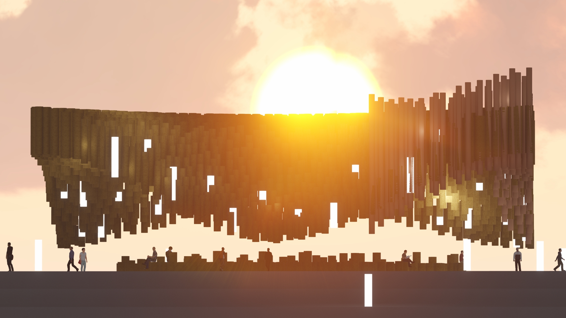 Parametric Shade Musical Bamboo Pavilion-12