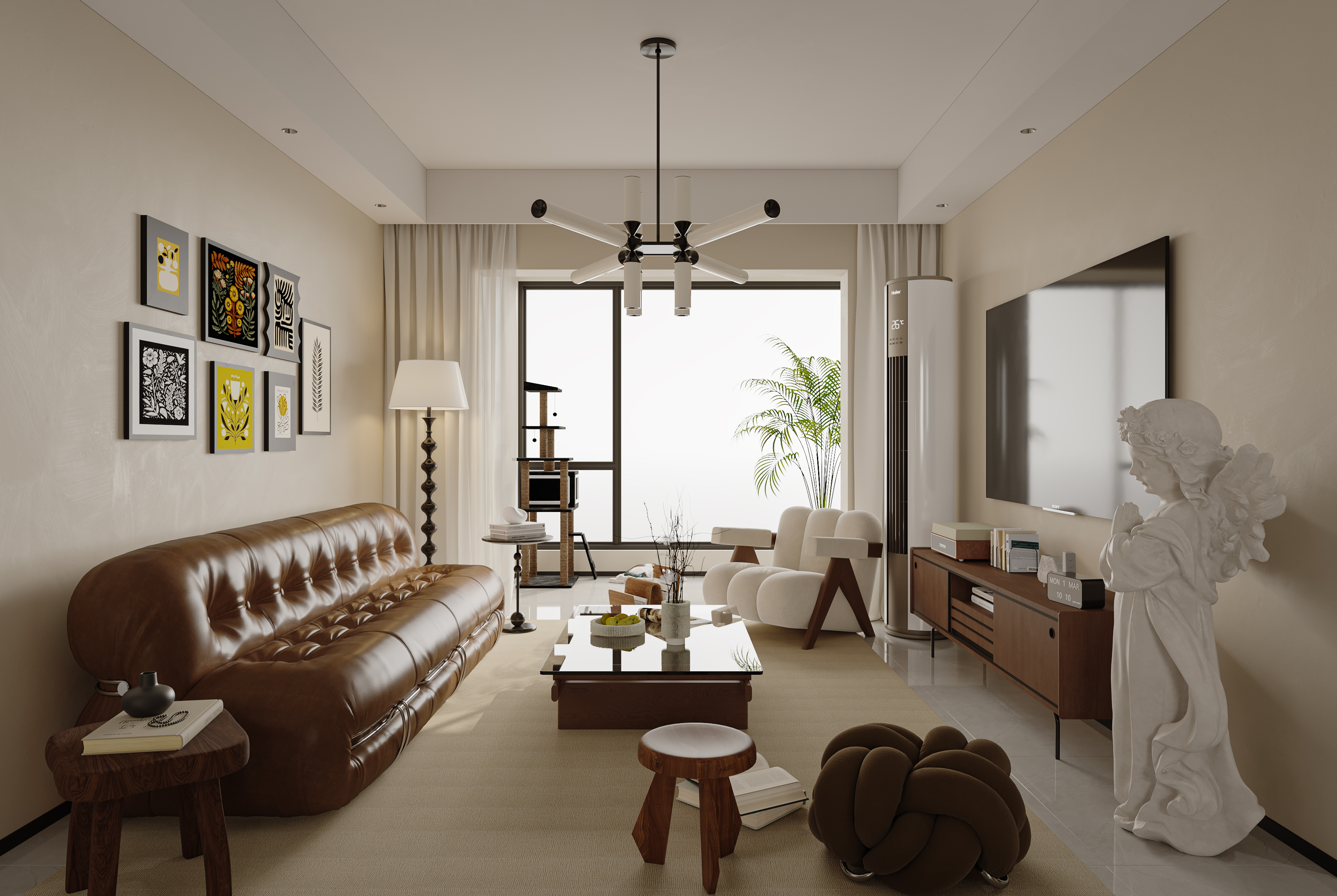 绘感视觉设计——小户型奶油中古风设计案例-2