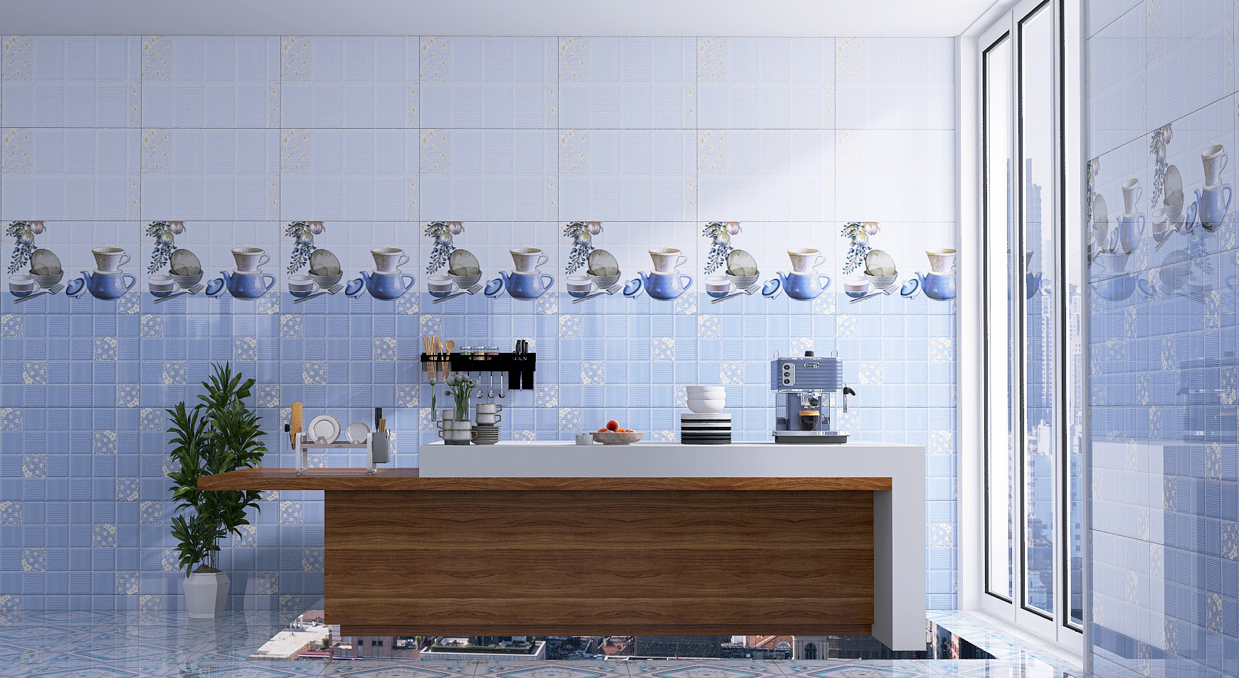 Bathroom Interior Design with floor and wall tiles-1