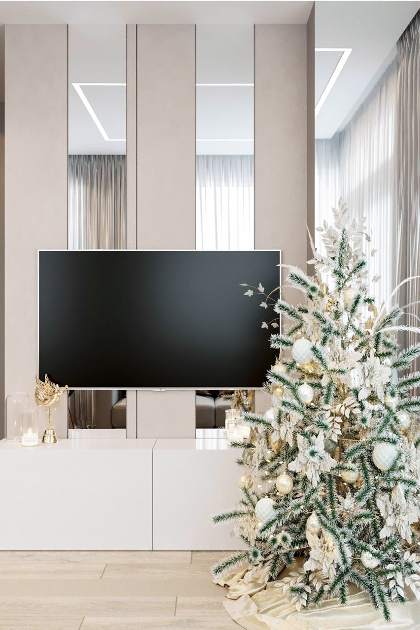 Гостиная с Новогодним настроением в ЖК Панорама-5