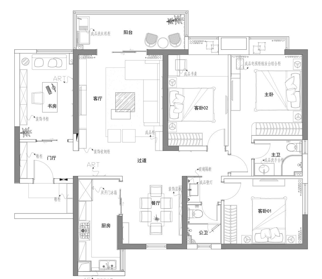 厦门联发杏林湾一号三期现代简约风格室内设计-0