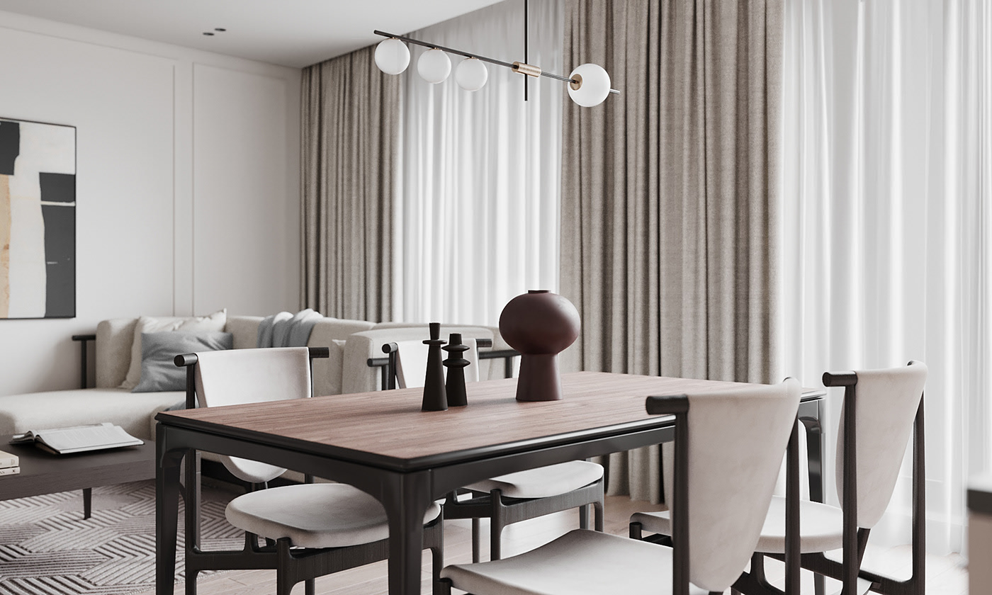 90㎡高级灰色系公寓设计-3