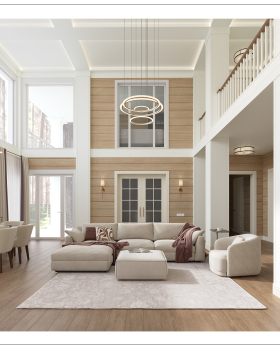 Гостиная-столовая в частном доме | КП Ренессанс