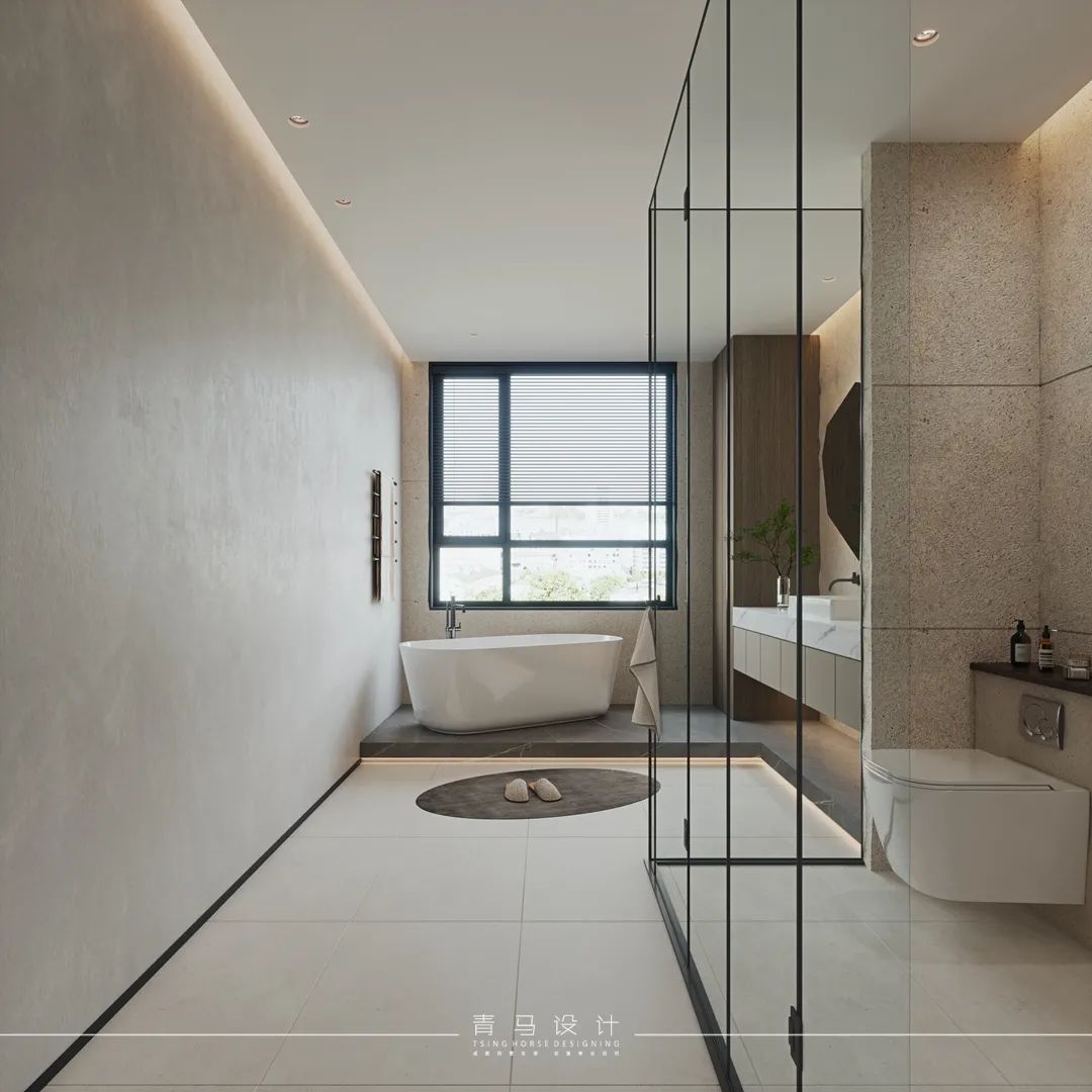 意式极简风打造龙湖景粼天序自由贵气空间丨青马别墅空间设计-47