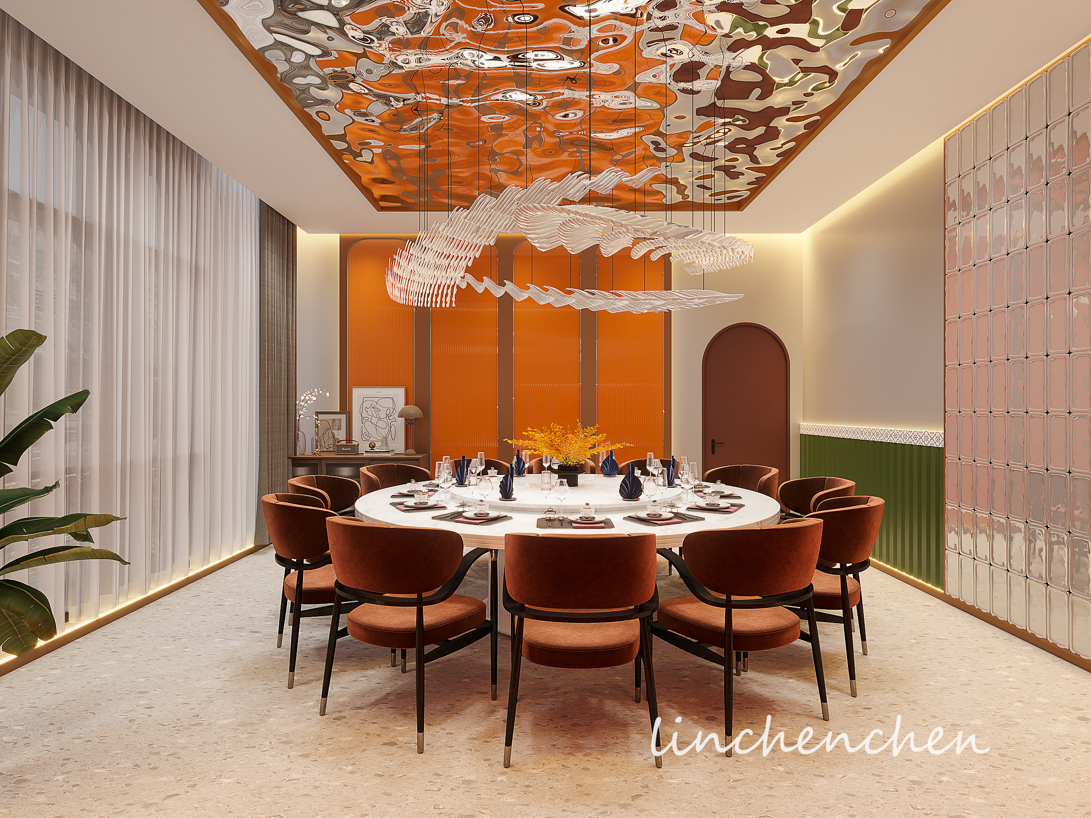 花样餐厅工装设计-13