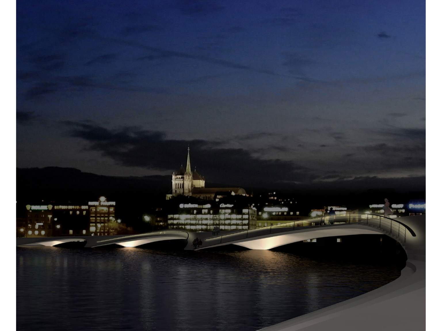 日内瓦人行桥丨瑞士日内瓦-4