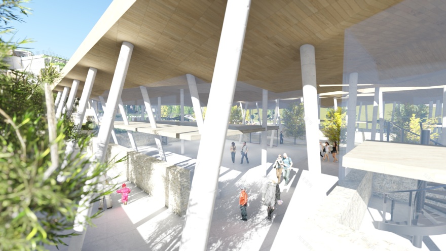 山坡上的绿色商业综合体-23