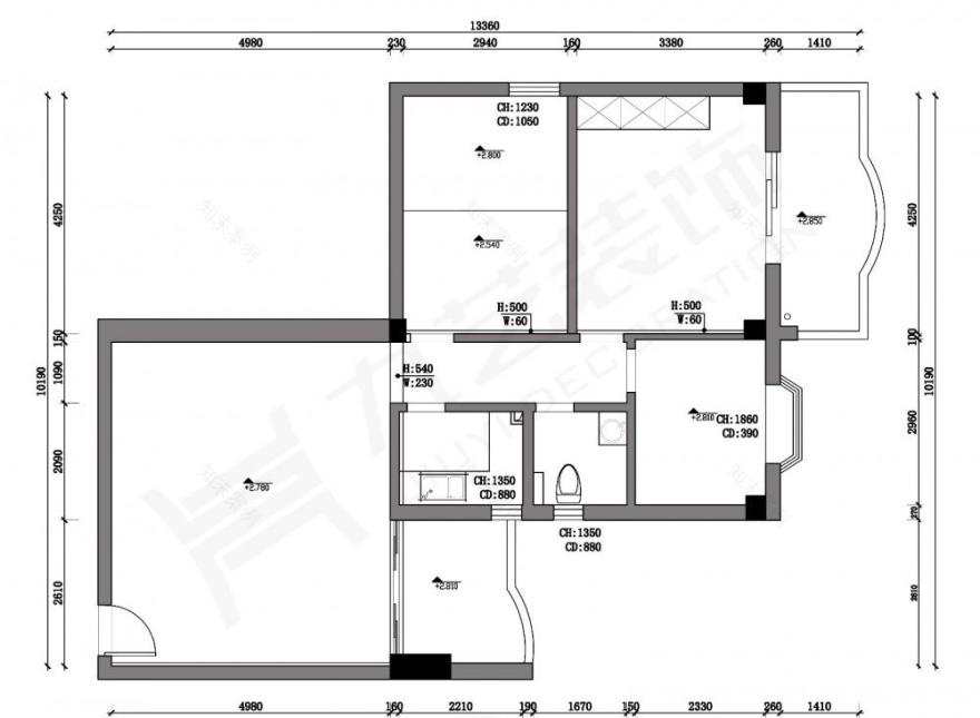 九艺装饰 · 95㎡北欧风爱巢,轻奢开放式空间设计-0