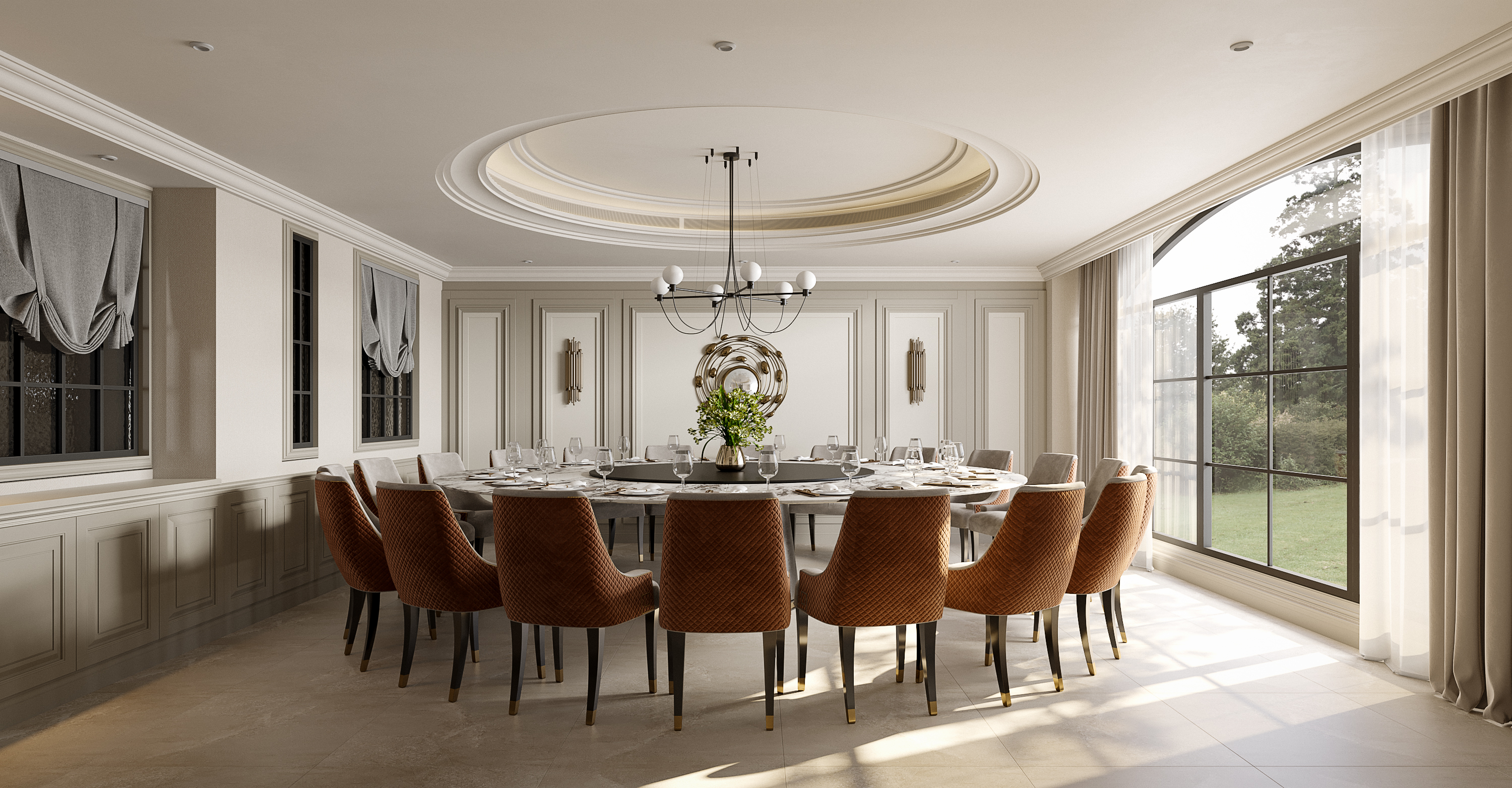 风格美式别墅渲染-1