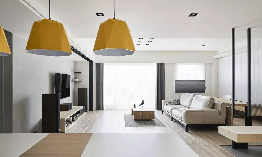 极简风格客厅书房一体化设计-41