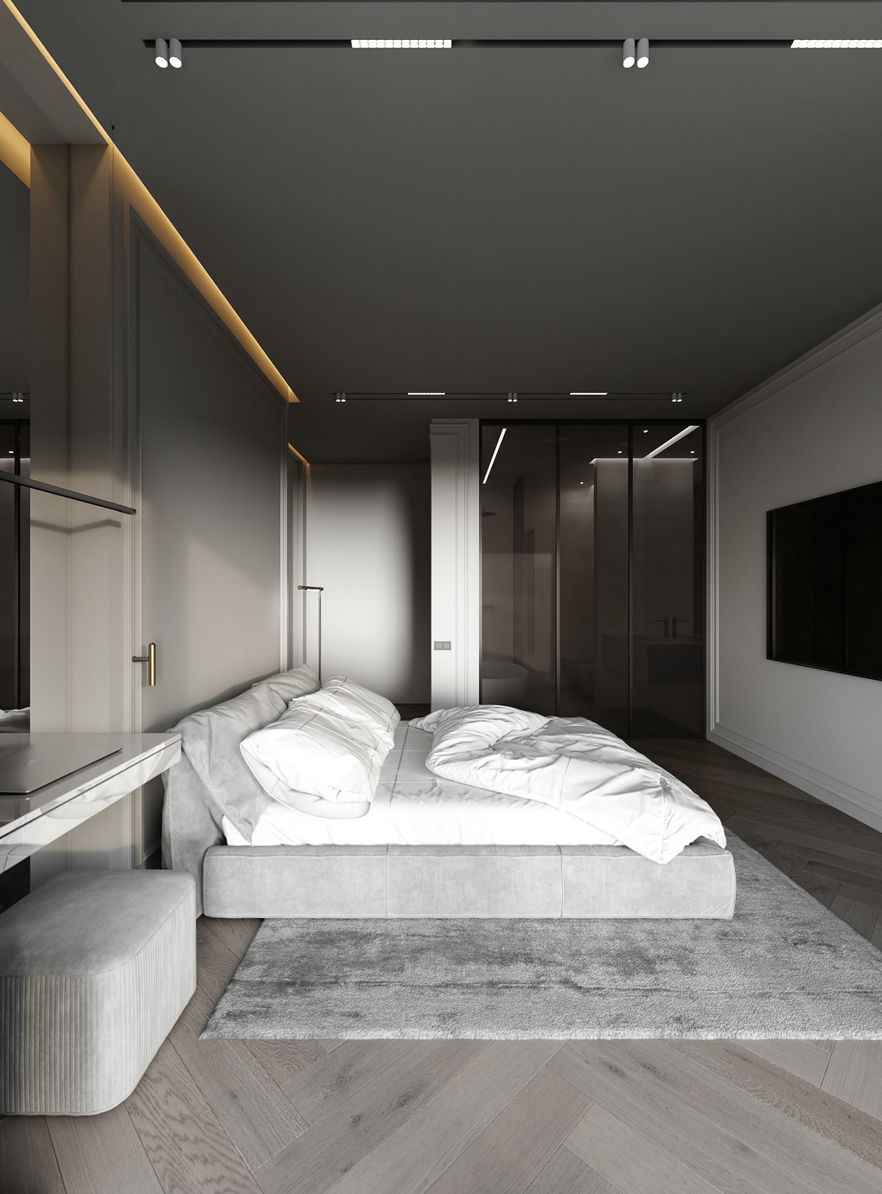 乌克兰高级灰色系公寓设计 超有范儿！-14