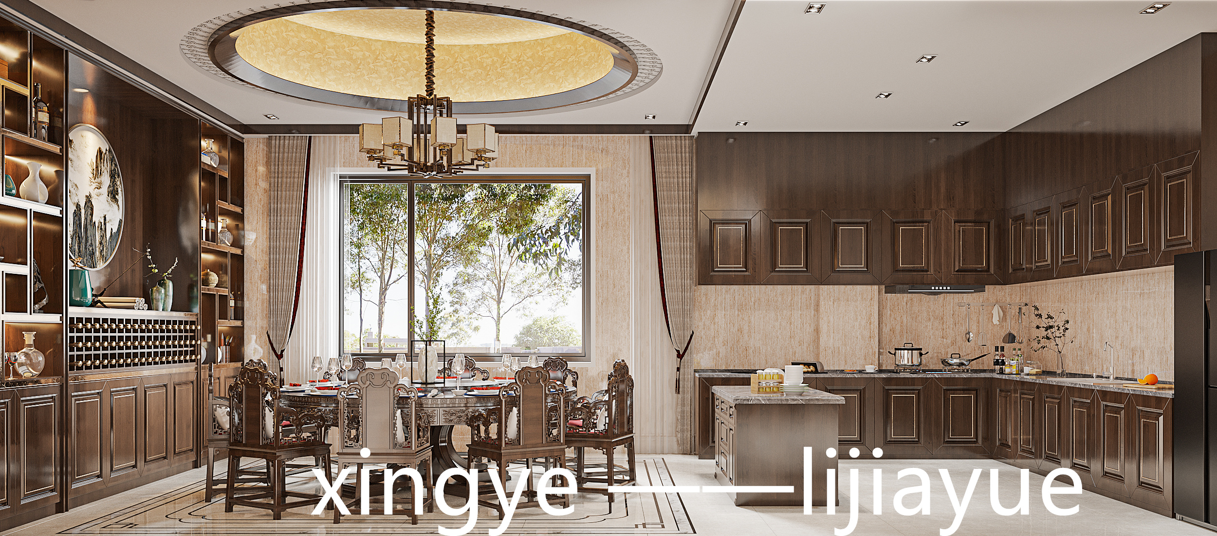 室内效果图——中式风格-1