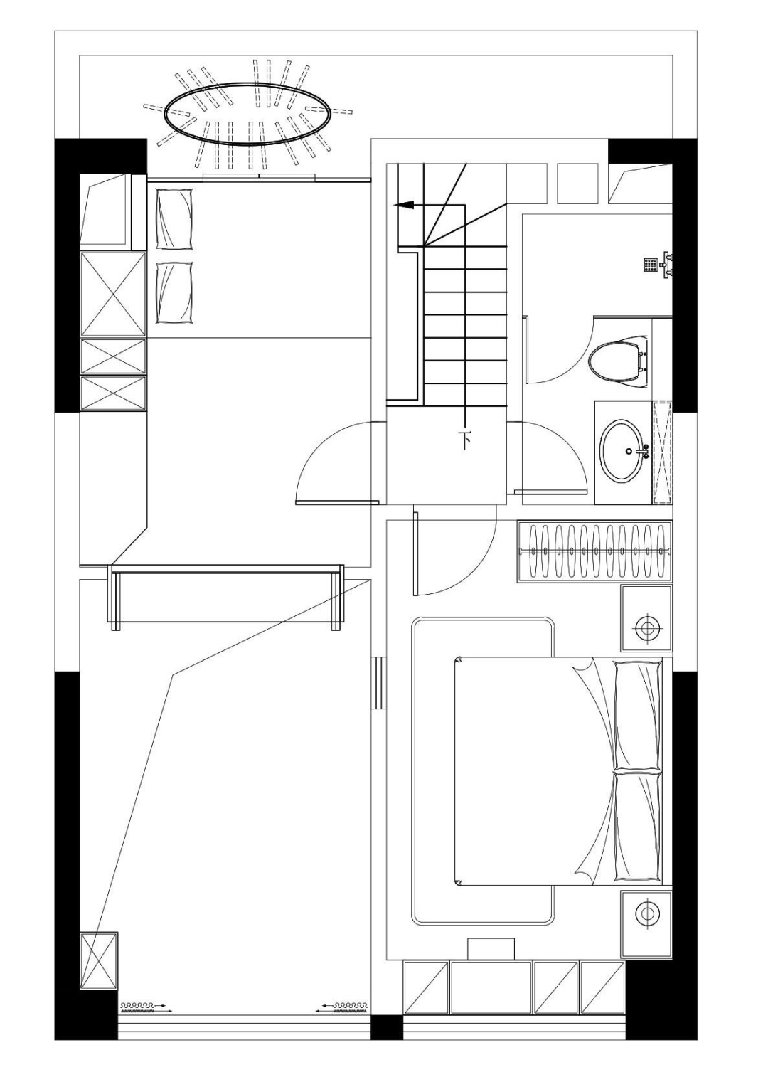 LDK 多功能房，85㎡奶油风LOFT  时光筑造设计-3