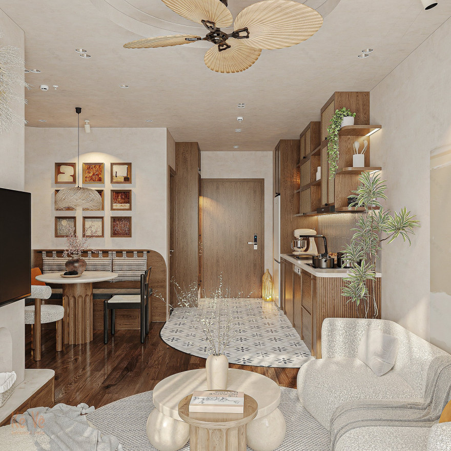 LandmarkOnsen Ms Giang 公寓室内设计丨越南河内丨Kẻ Vẽ interior-15