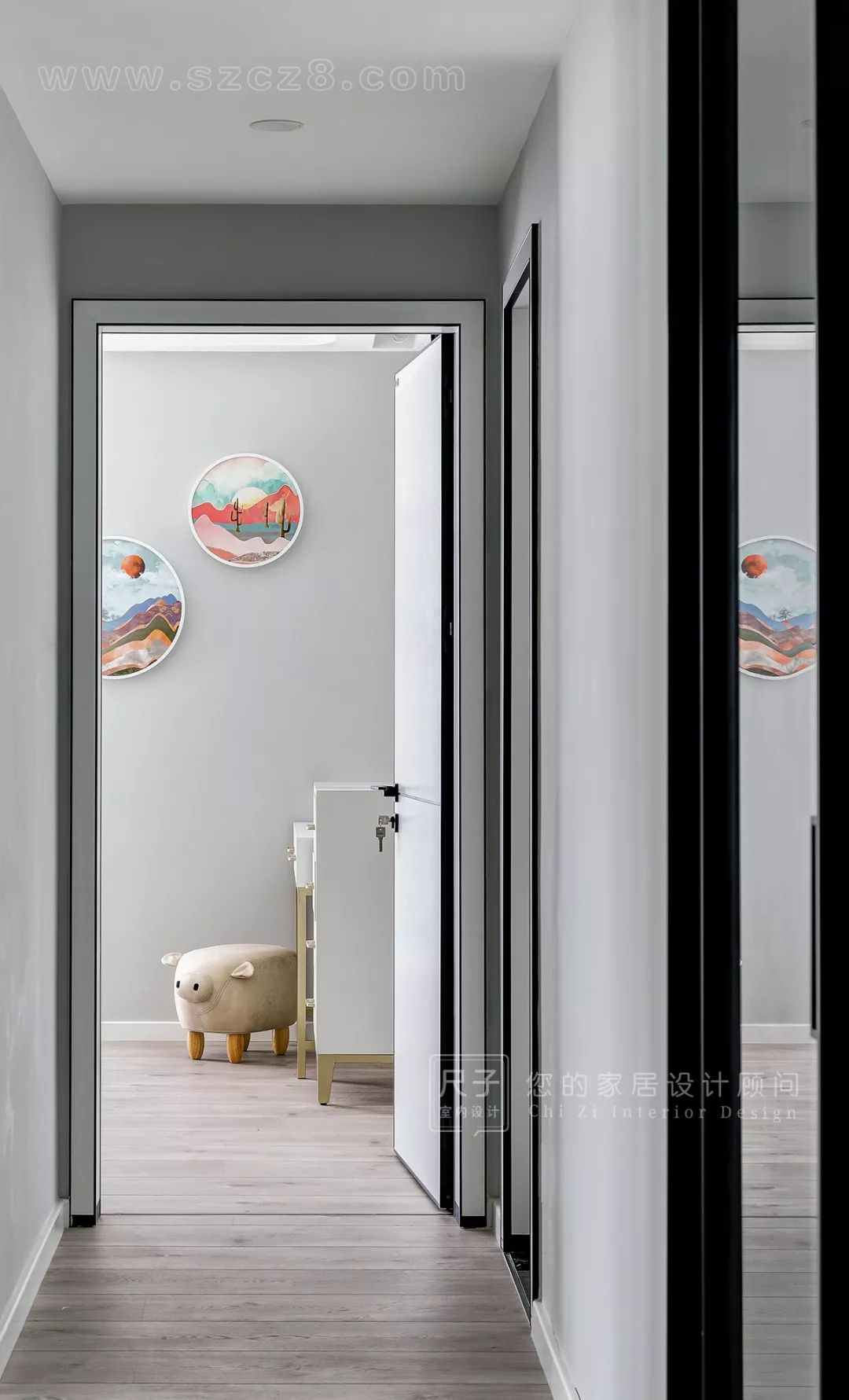 108㎡学区房设计,弧形元素打造孩子的“安全屋”-58