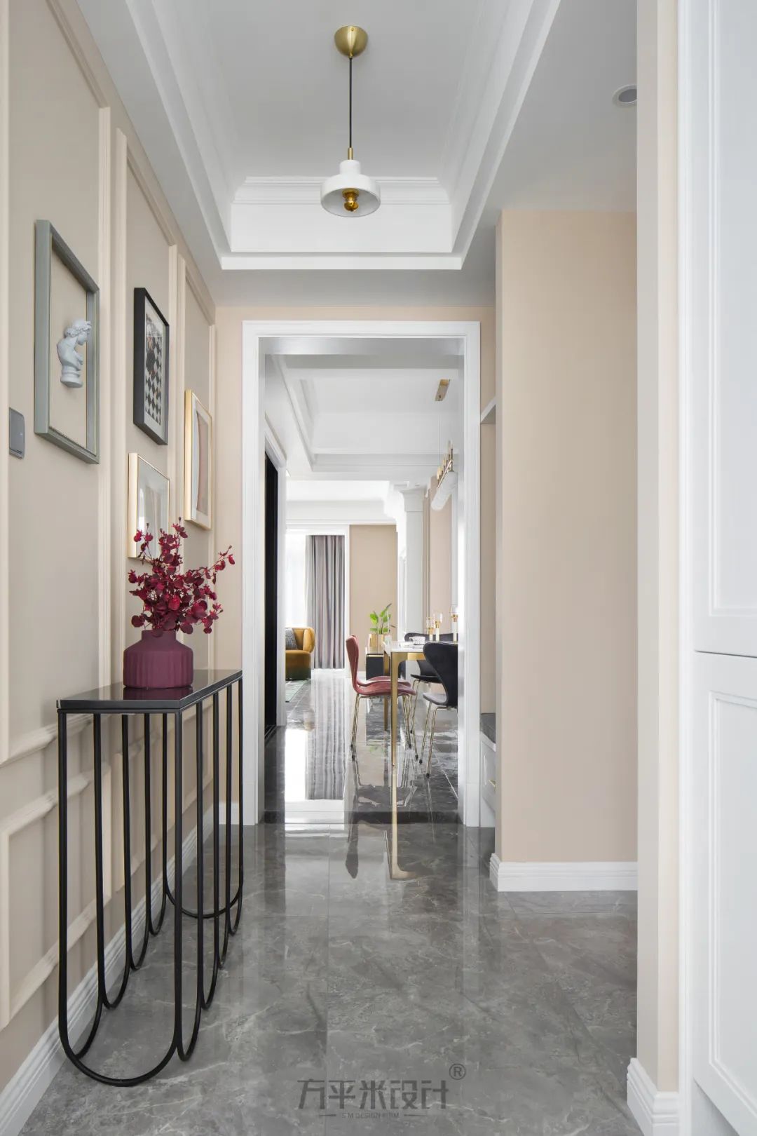 轻美式混搭,粉色温馨的新家设计-27