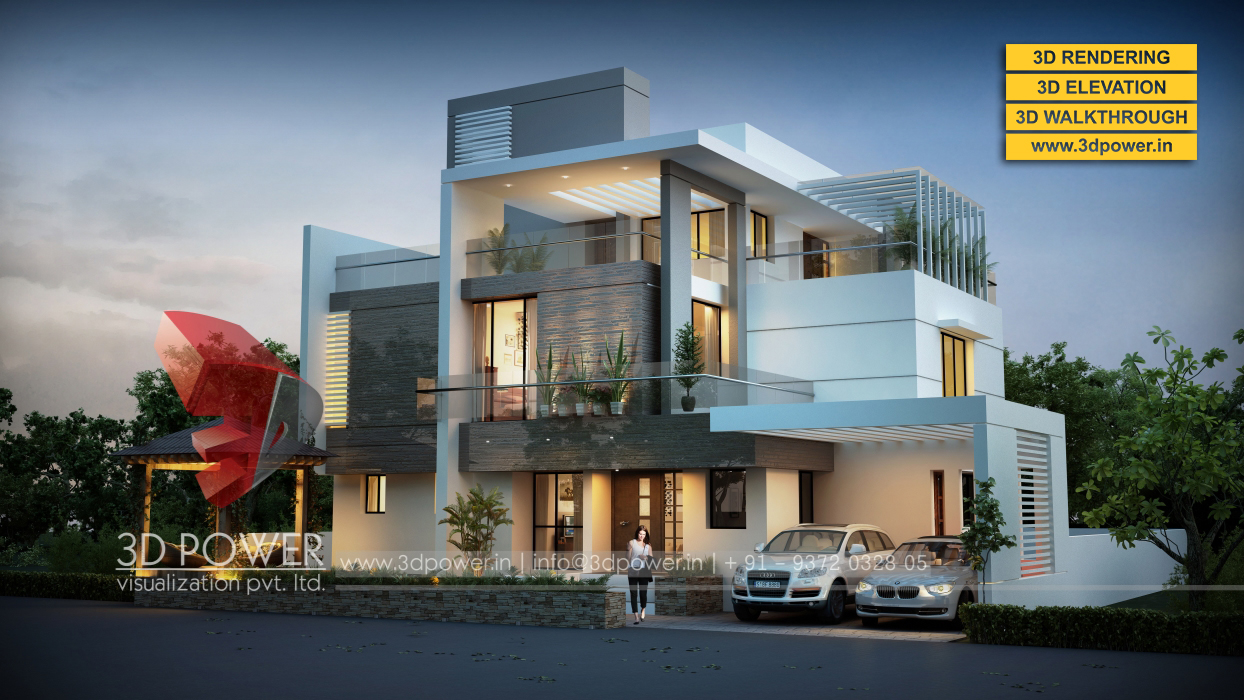 bungalow architectural rendering top 3d walkthrough rendering-17