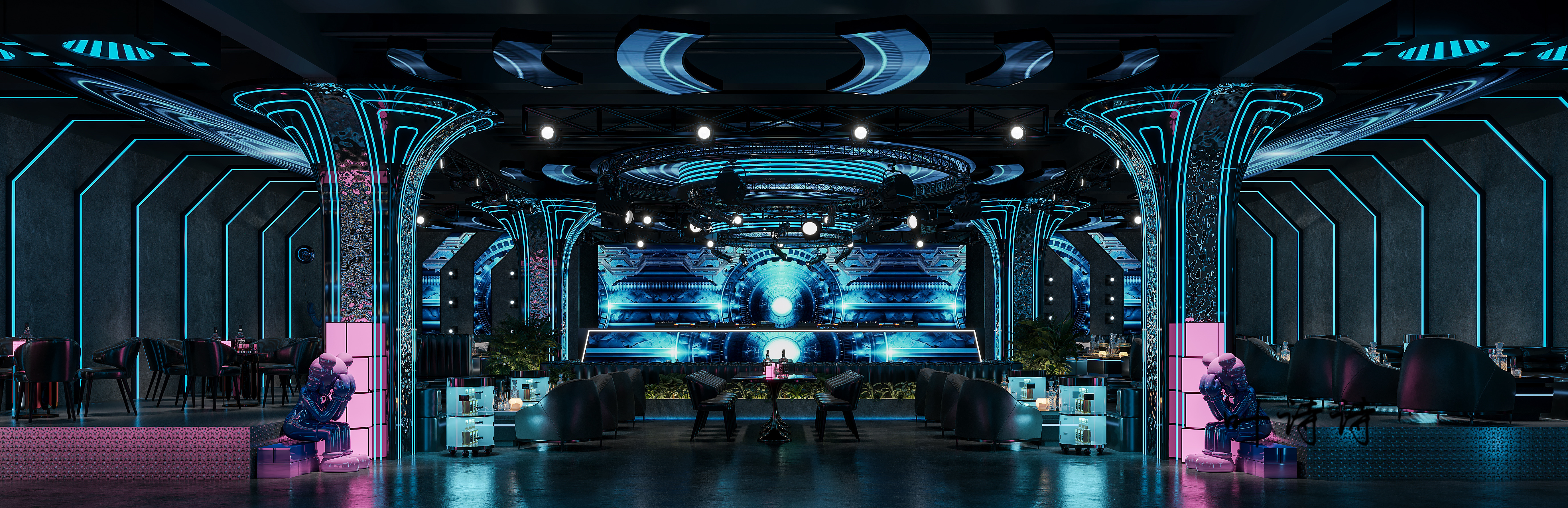 霓虹秘境|营造复古与未来交织的酒吧氛围-2