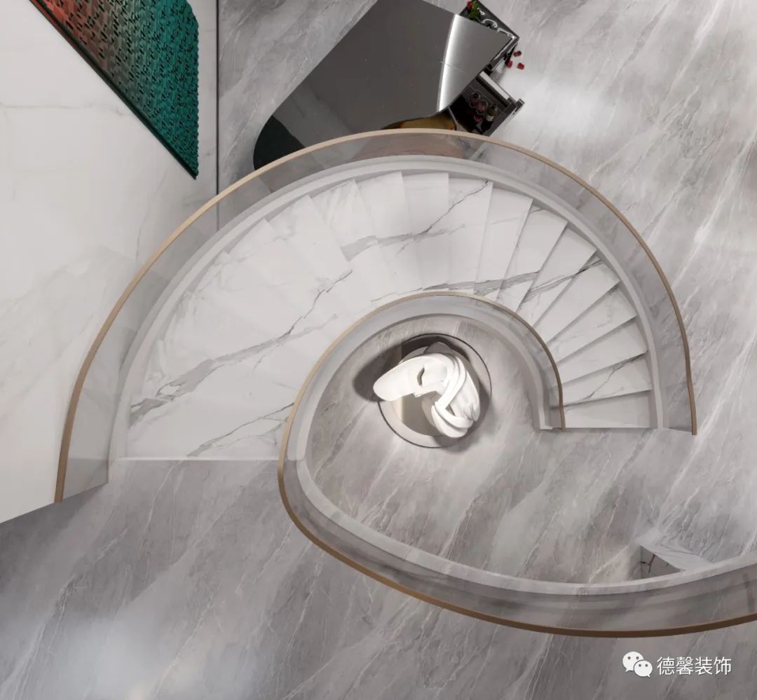 灵动弧线诠释现代艺术美感·云峰原著 425㎡联排别墅设计丨德馨装饰-6