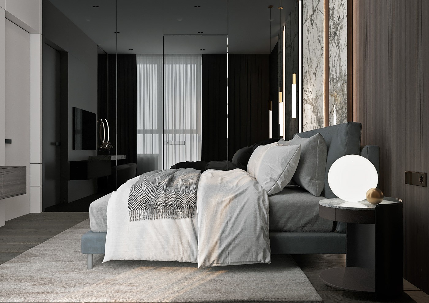 原木与灰色 打造出精致舒适的住宅-9