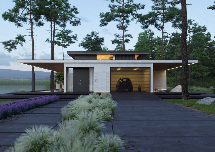 河畔家庭别墅,室内外空间交融-5