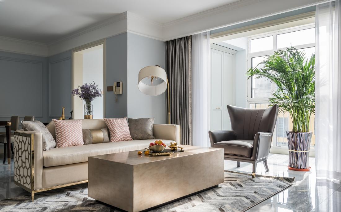 金色点缀的现代精致家居-1