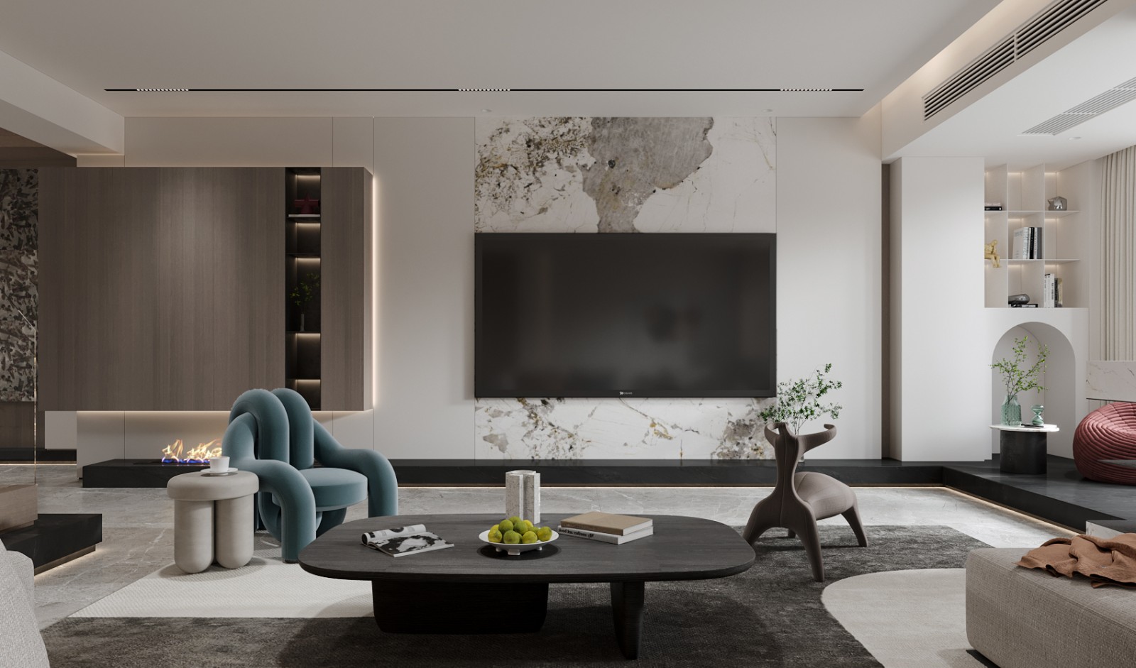 大地色系跃层套房设计丨Vike-5