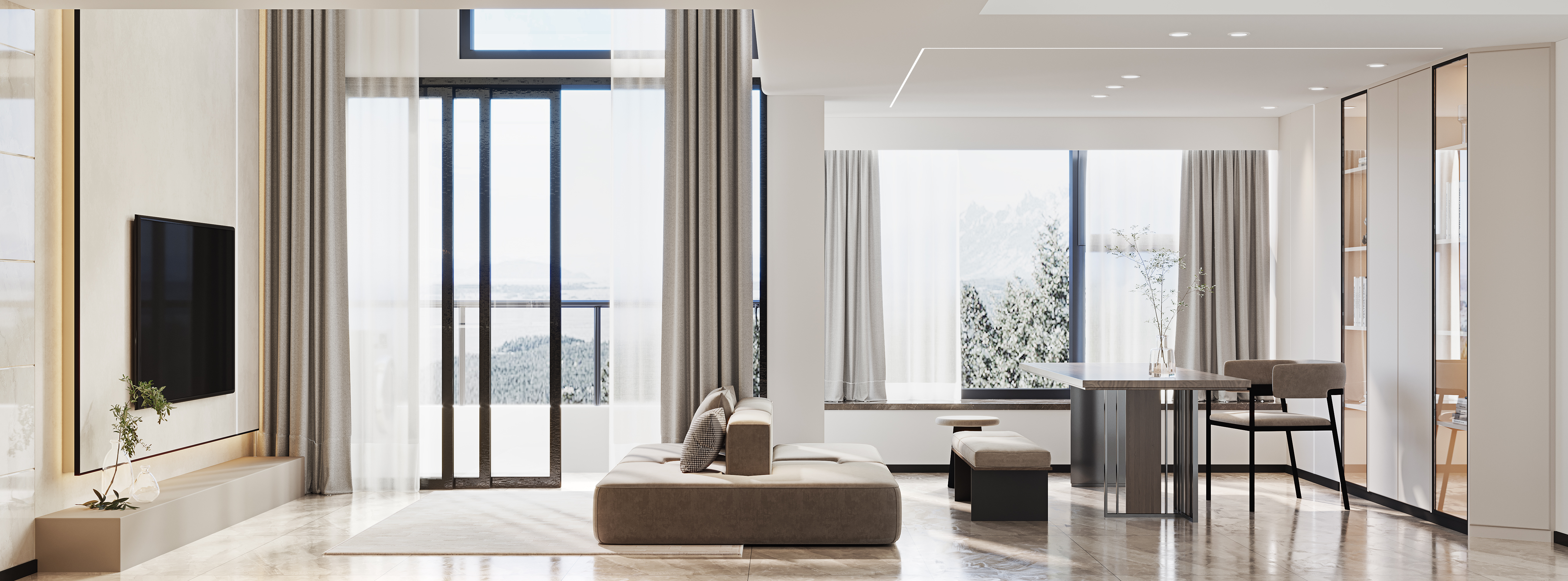 深圳如愿设计：当复式遇上极简白，浪漫的故事就此展开-3