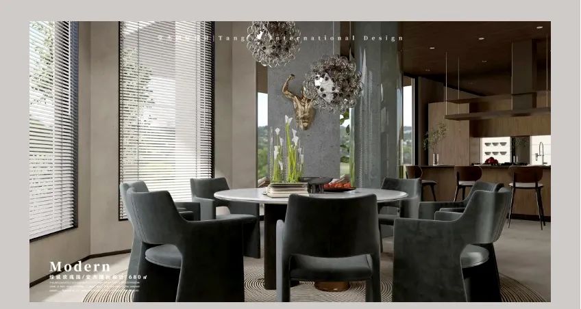 T.ID堂杰案例|680㎡独栋别墅现代风，开放式设计让空间更通透~-14