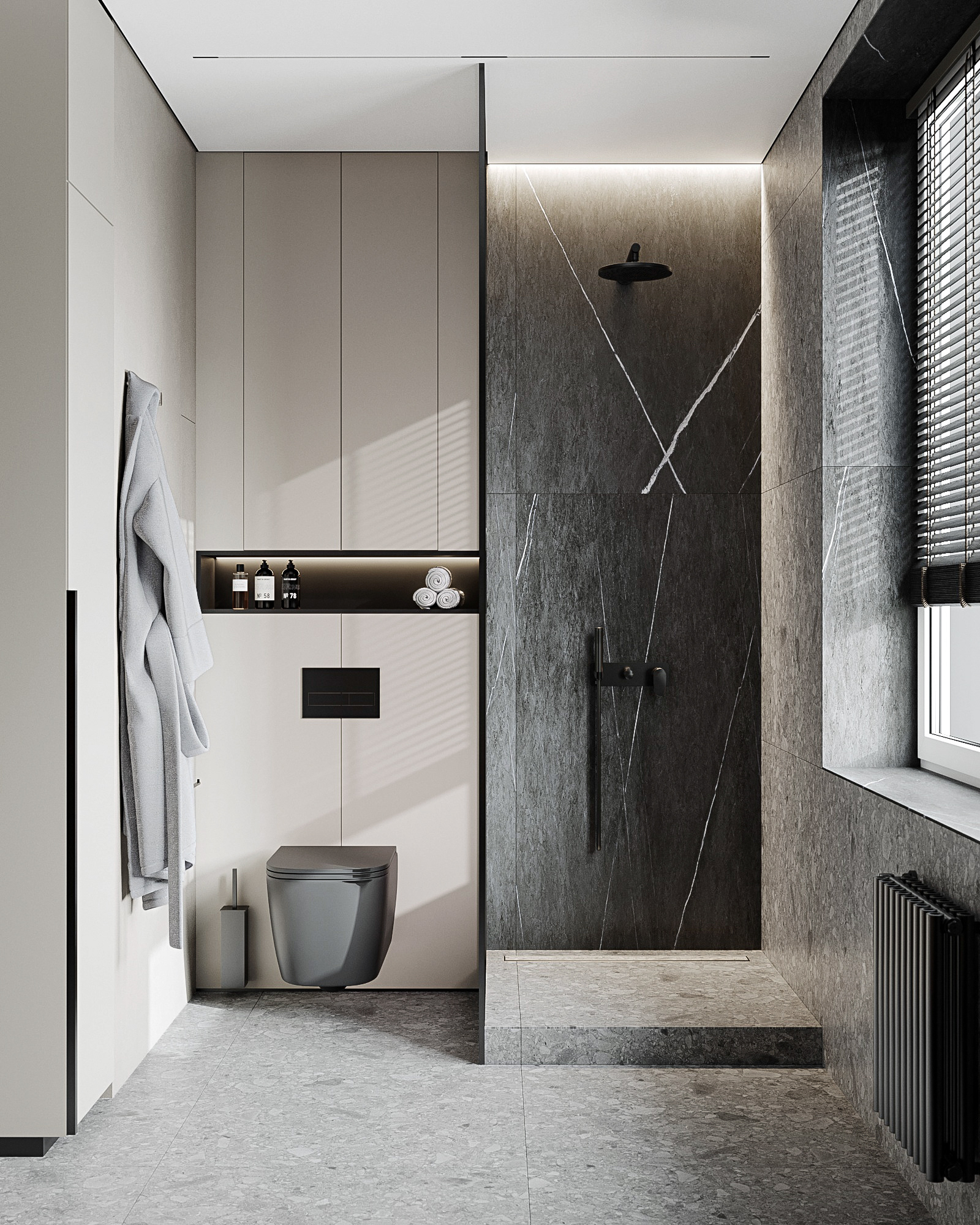 Monochrome minimalistic apartment-7