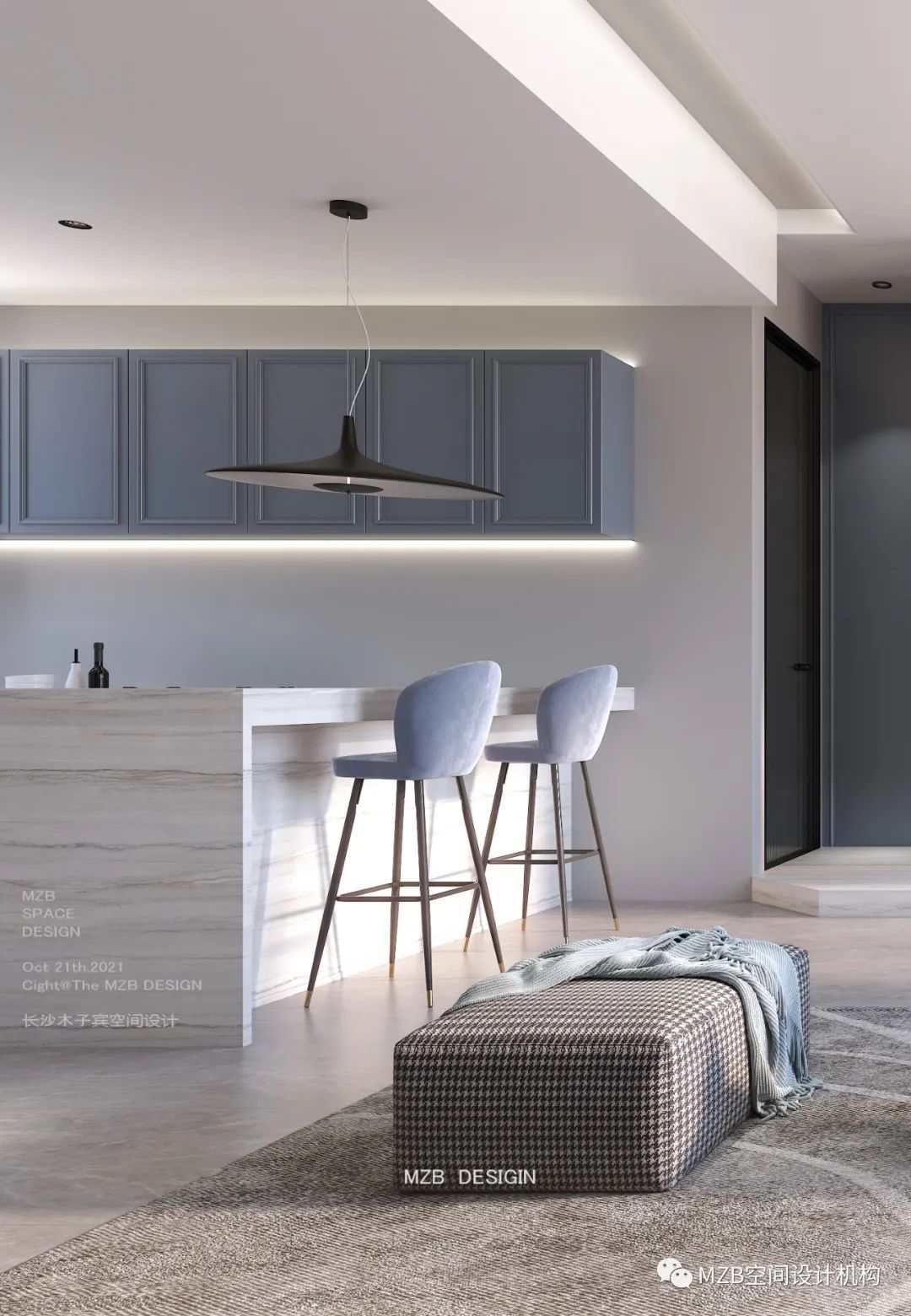 蓝色治愈空间 · 现代轻奢风格的建发央著项目丨MZB 空间设计机构-27