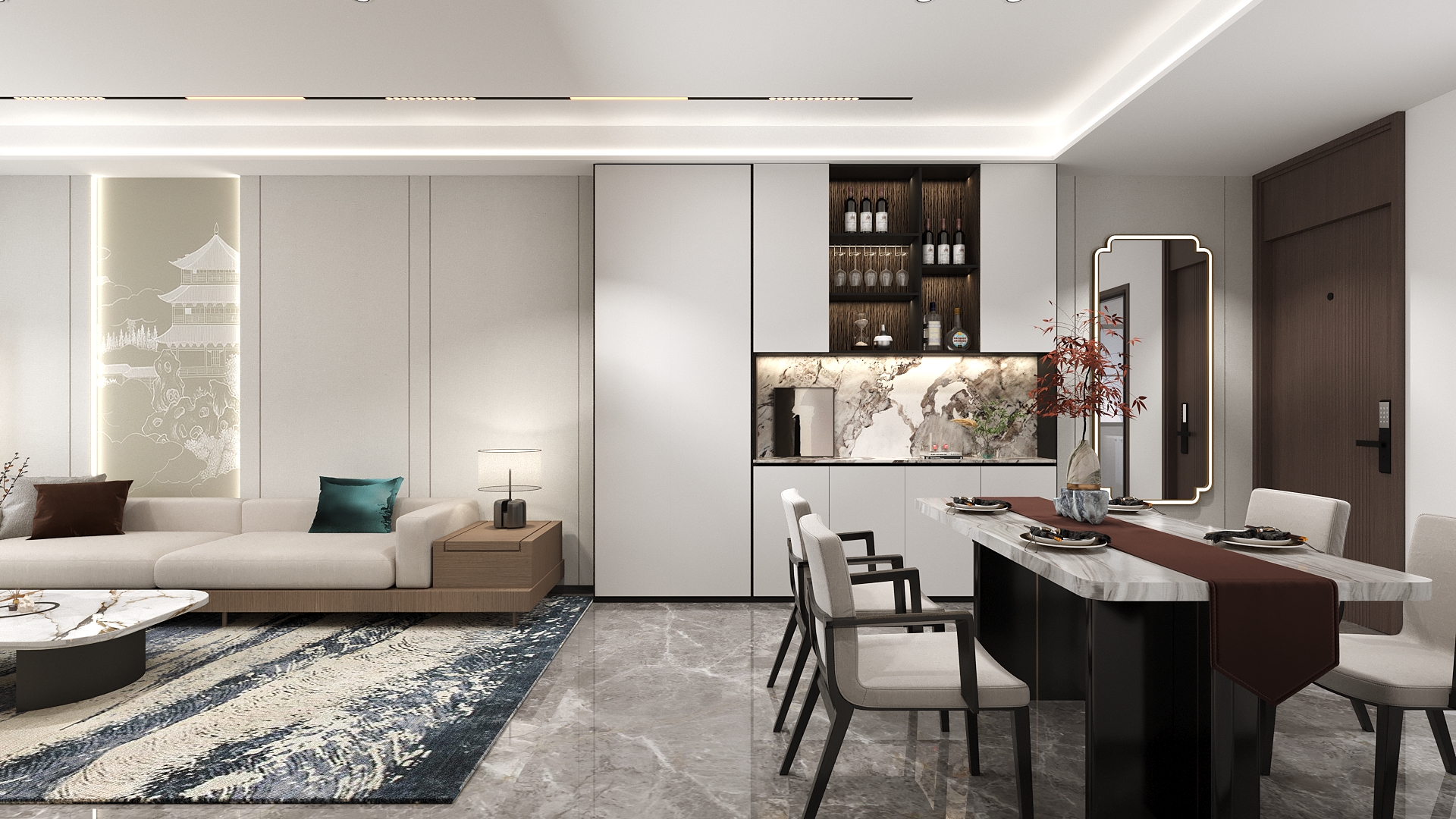 新中式小户型效果图表现-3