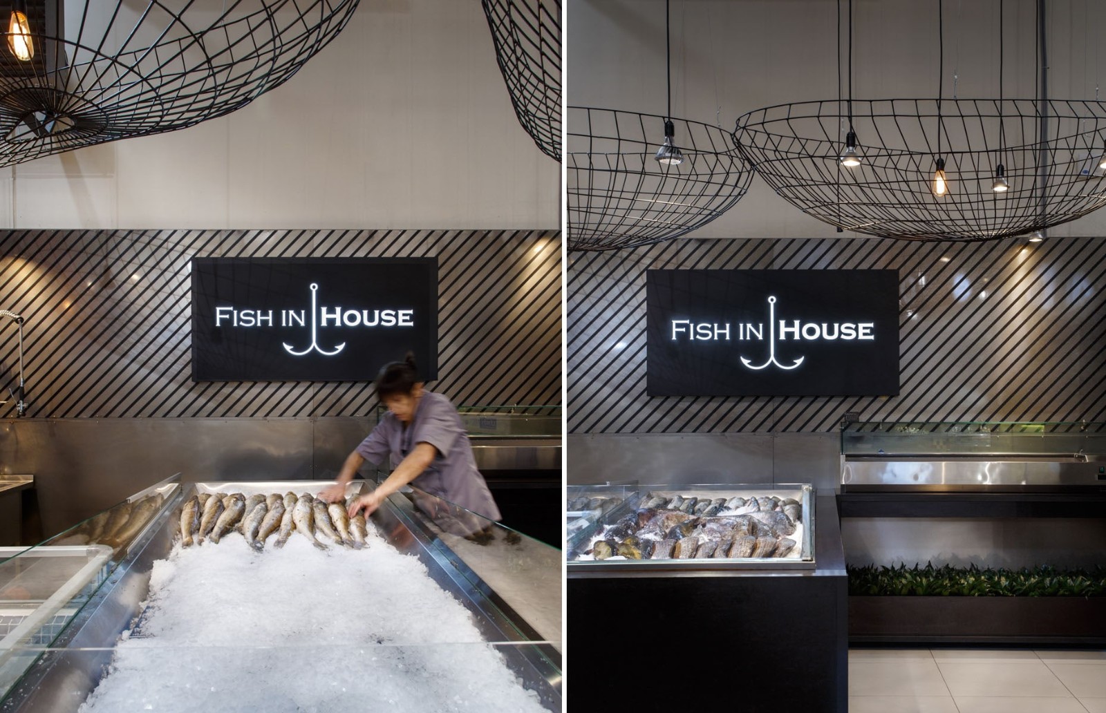 渔网灵感装饰的鱼店-2