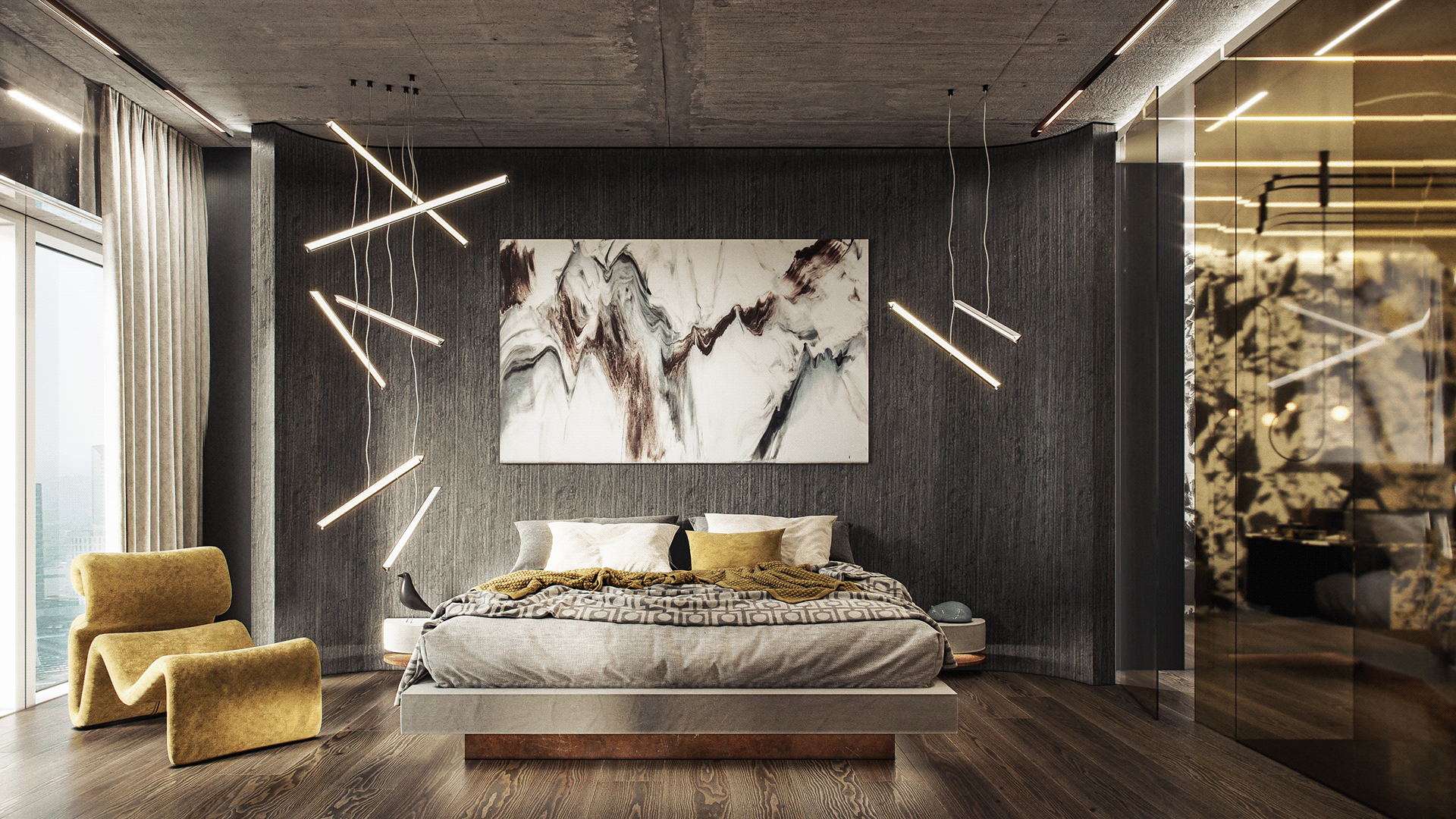 混凝土与原木 打造纯粹而高端的居住空间-4