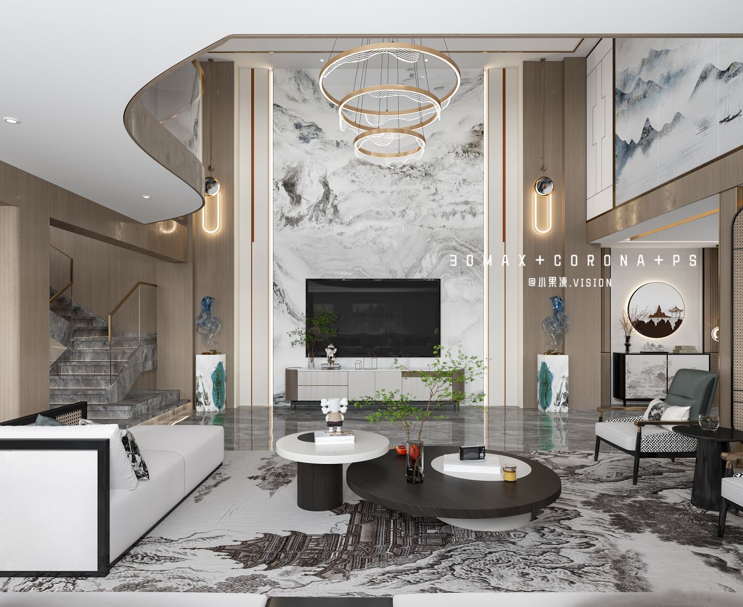 空间渲染—禅意新中式-2