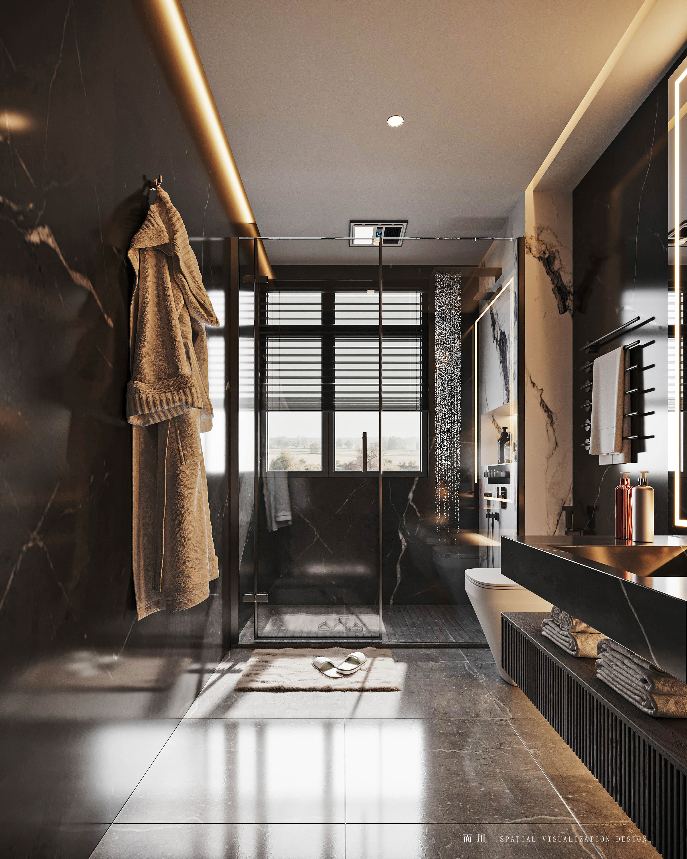 现代意式榻榻米卧室设计丨而川空间可视化工作室-31