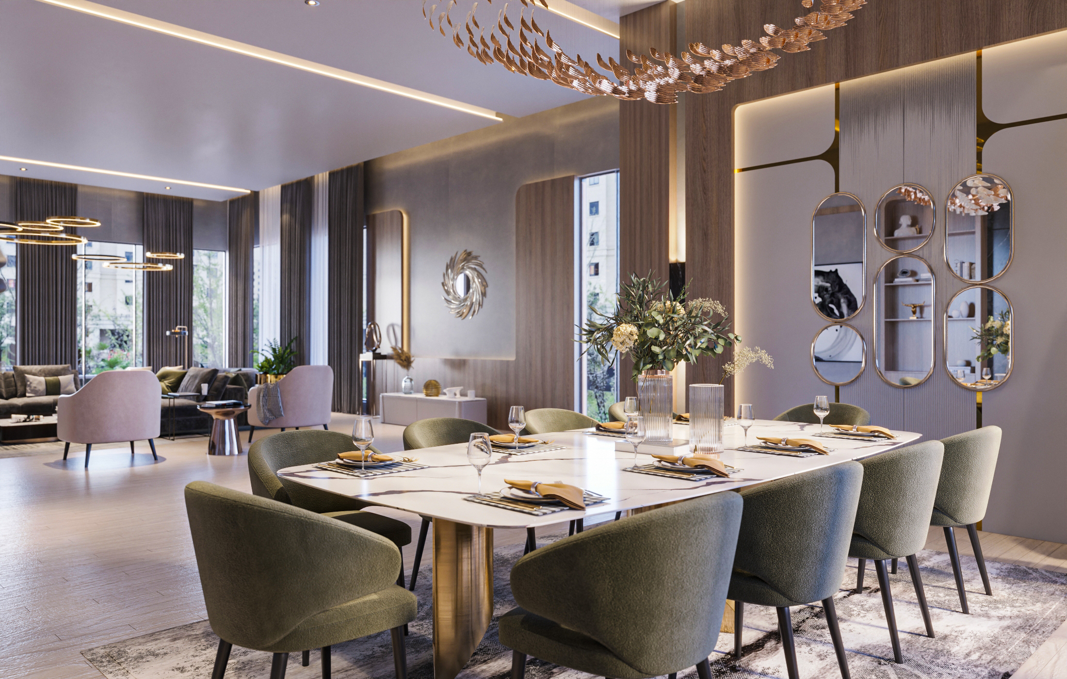 luxury living & dining space-11