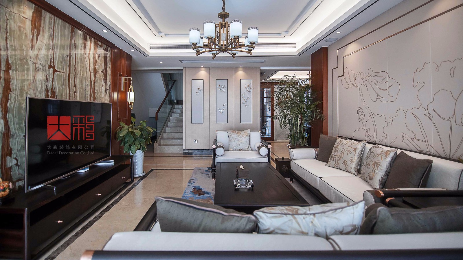 御景豪庭新中式住宅  大彩装饰-10