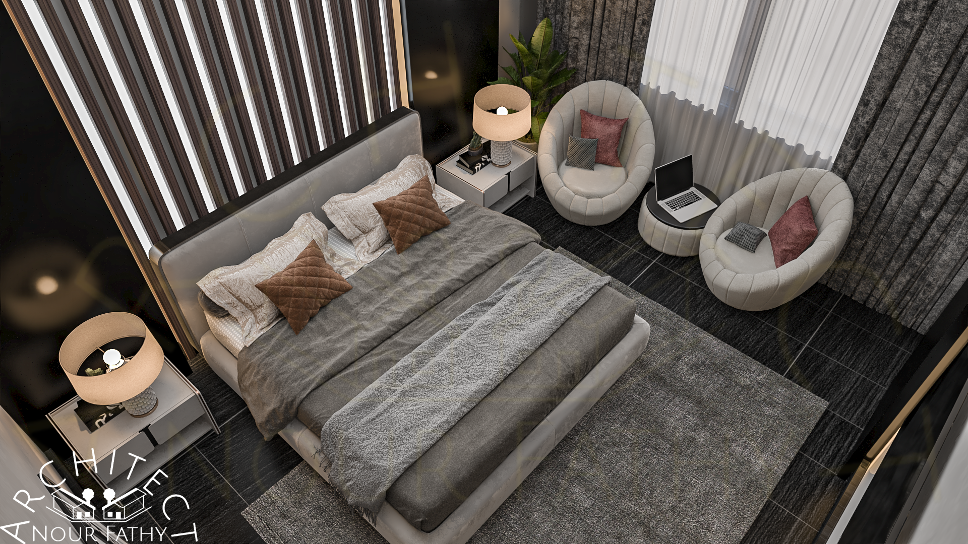 Modern Black Design for a Flat in EGYPT-24