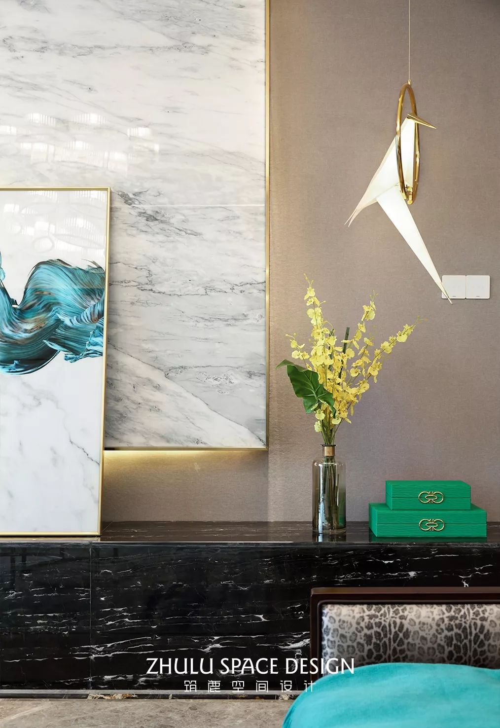 如东翡翠观澜轻奢样板房,现代都市优雅风-20