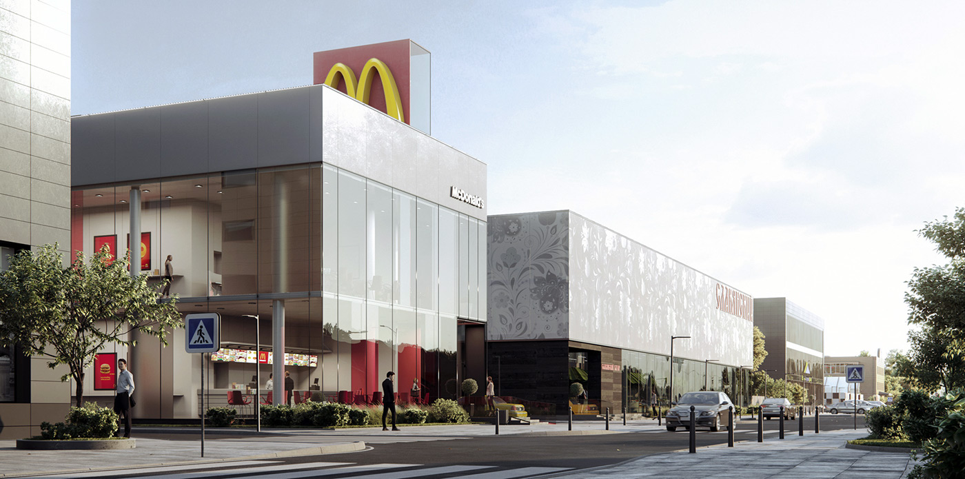 麦当劳,农贸市集与汽车市场的三维全 CG 设计-12