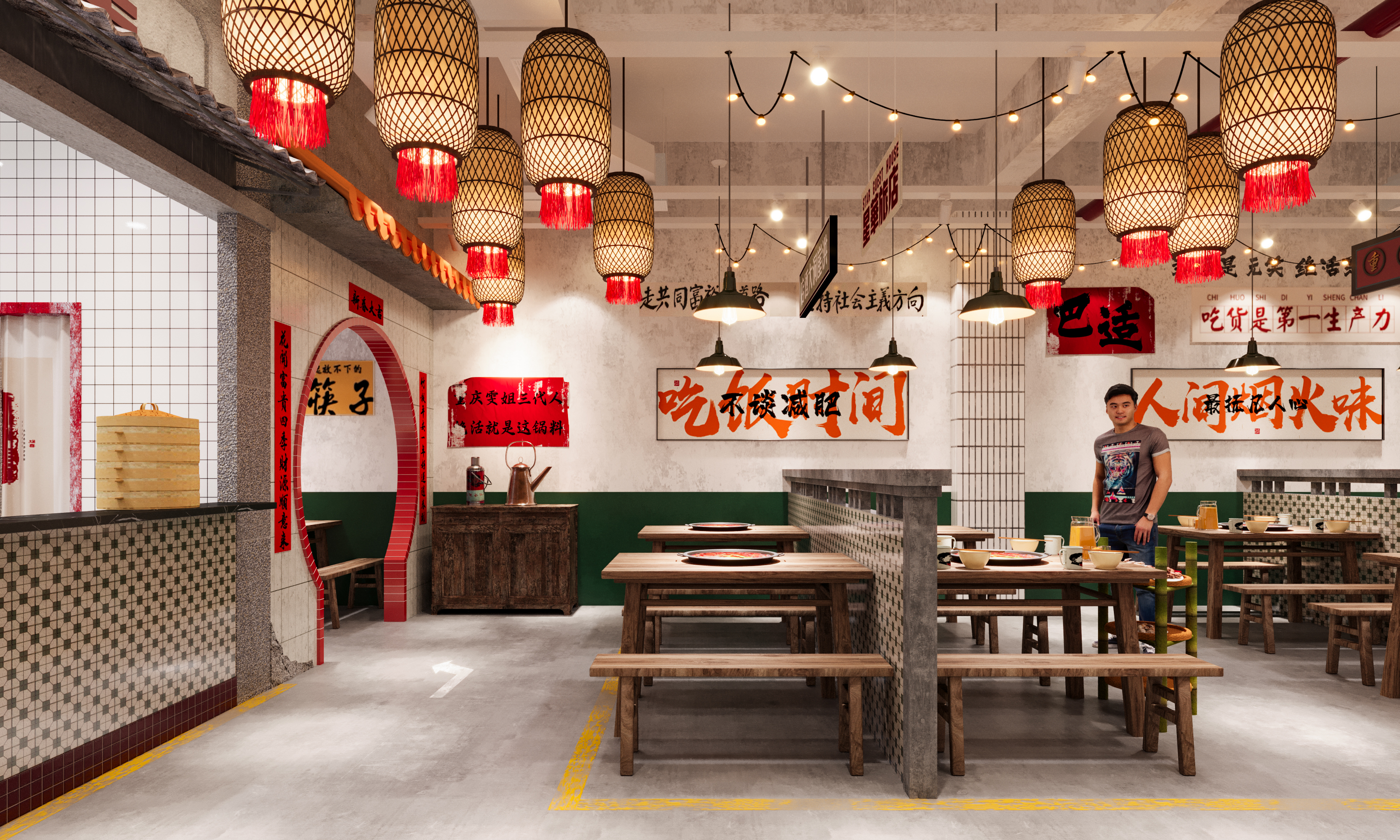 200平方火锅店设计-10