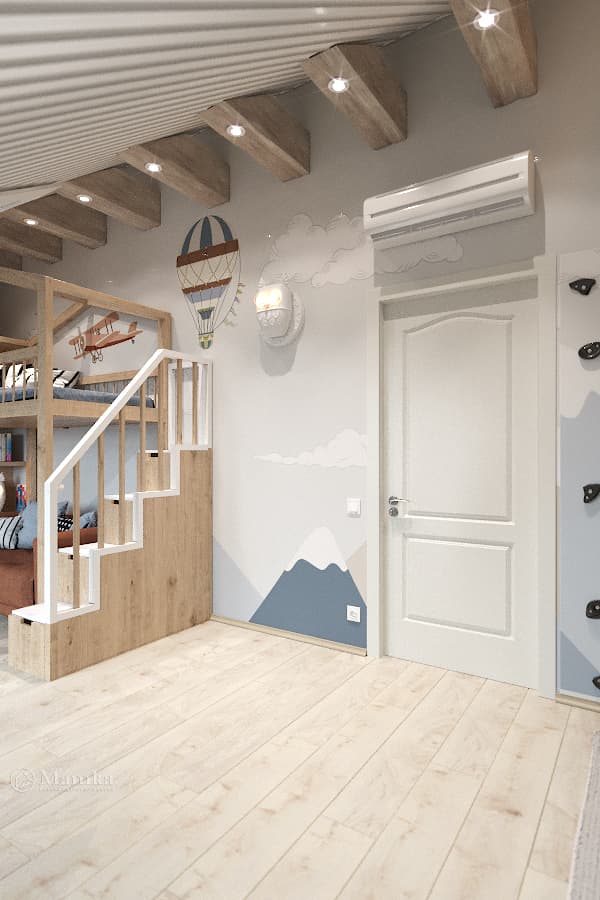 Комната для мальчика со шведской стенкой и скалодромом ⋆ Фабрика мебели «Mamka™» ᐈ Эксперт детского пространства-2